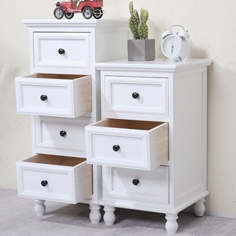 Nautical Solid Wood Storage Chest Bedroom Vertical Chest with Drawers
