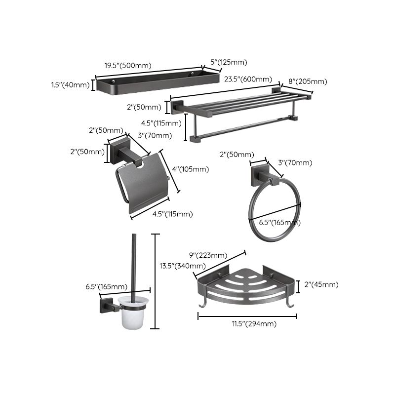 Modern Bathroom Accessories Hardware Set Grey Bathroom Hardware Set