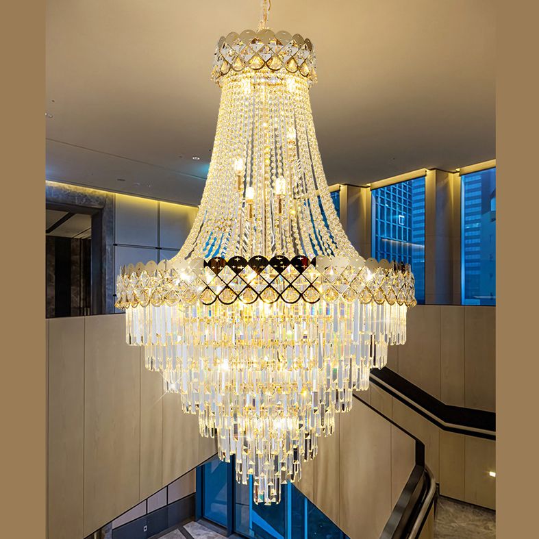 Lampadario in perline di cristallo luce tradizionale stile tradizionale lampadario appeso per soggiorno