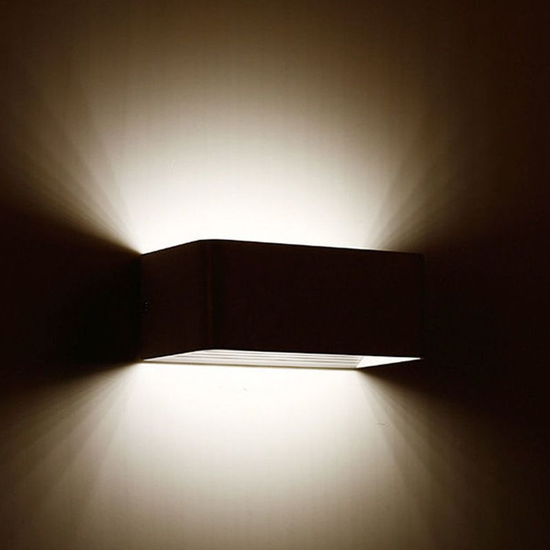 2-Lights Metal Wall Lighting Modern Style Square Shape Wall Mount Light Fixture