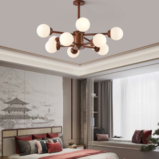 Lámparas de lámpara de lámpara de globo modernas lámparas colgantes colgantes de múltiples cabezas con sombra de vidrio