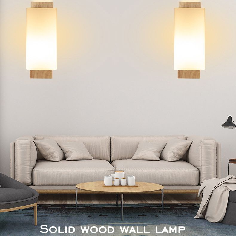 Wit rechthoekige wand sconce verlichting moderne stijl glazen wand gemonteerd verlichtingsarmatuur