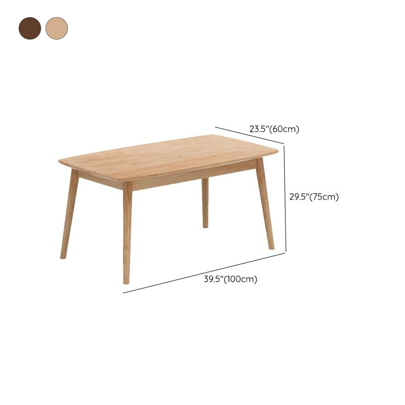 Nordic Glam Dining Wood Table Dining Rectangle Table with Wood Legs