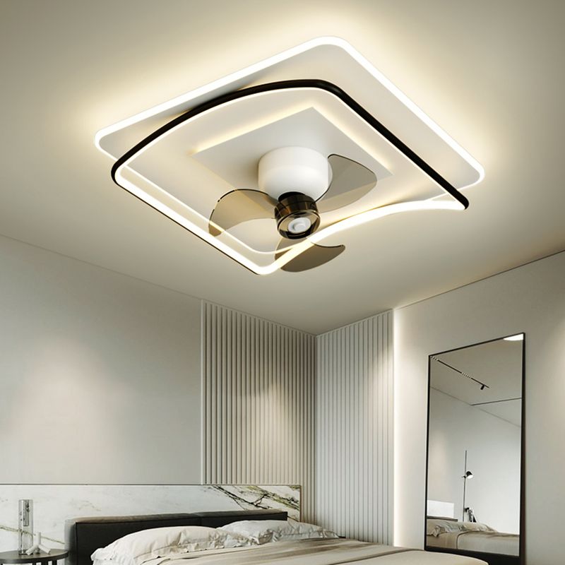 Contemporary Geometric Fan Light Metal LED Flush Mount Light for Bedroom