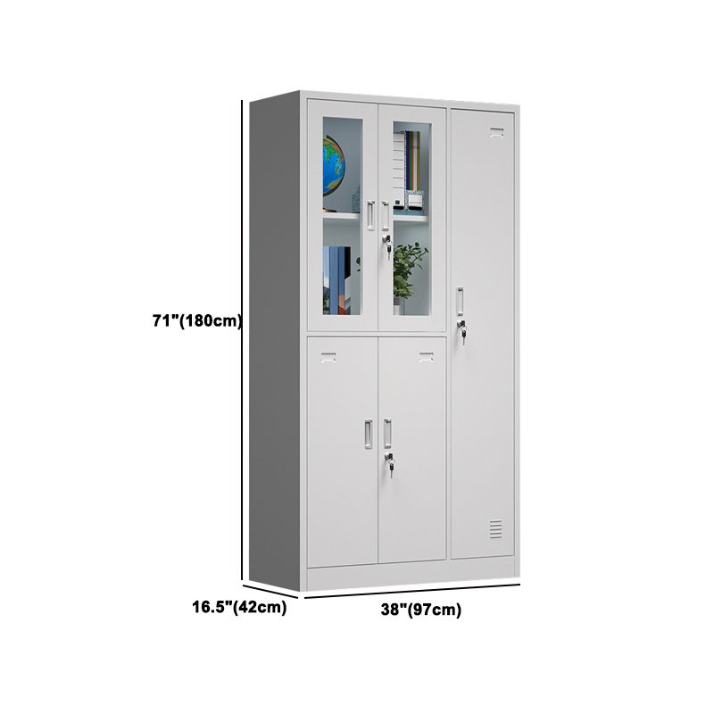 Gray Metal Cabinet for Bathroom Modern Storage Cabinet with Hinged Door