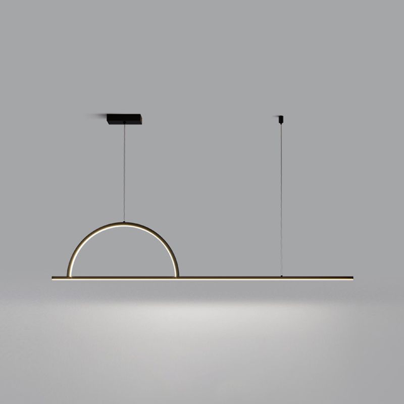 Ideas de iluminación de la isla de la isla de la isla de forma lineal de estilo contemporáneo de forma lineal