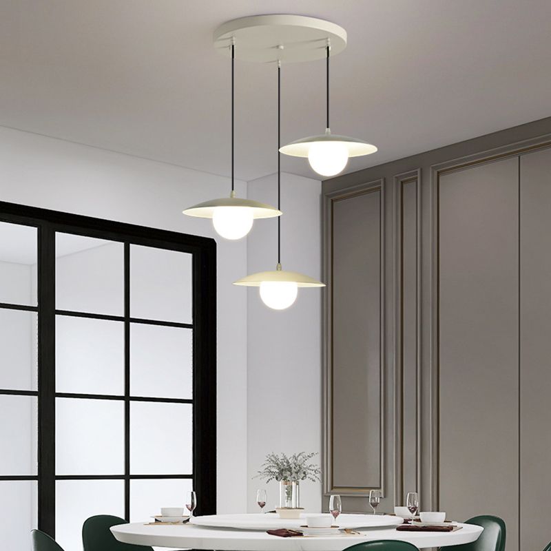 Industrial White Ceiling Light Glass Kitchen Island Lighting for Home