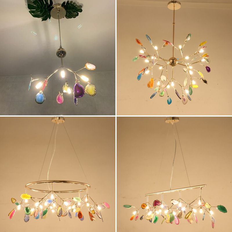 Island Lighting Contemporary Firefly Metal Pendant with Round Canopy for Living Room