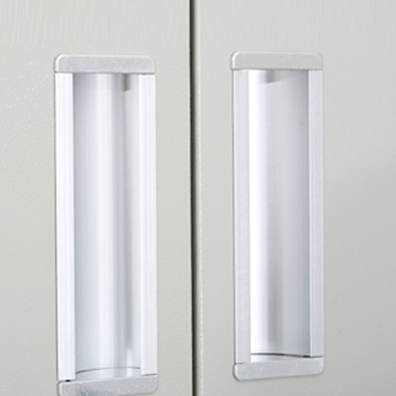 Grey Steel Wardrobe Armoire Contemporary Hinged Wardrobe Cabinet