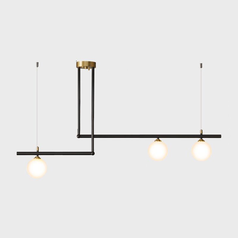 Simple Island Lighting Fixture Glass Hanging Light for Dining Room