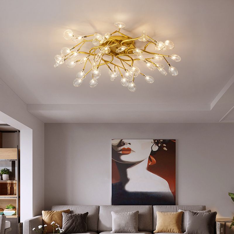 Firefly Flush Ceiling Light Contemporary Metal Living Room LED Flush Mount Lighting