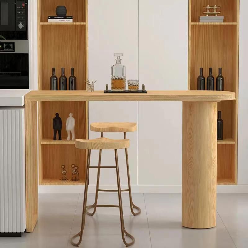 Industrial Irregular Pub Table Set 1/3 Pieces Wooden Counter Table Set