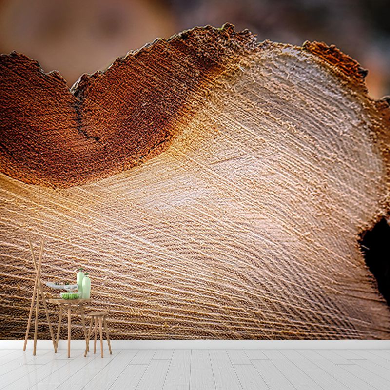 Mural 3D Wood Grain Industrial Style Mural Mildew Resistant Decorative Bedroom Wall Mural