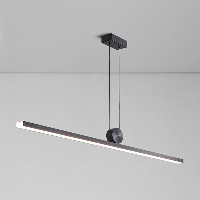 Black Island Hanging Light LED Island Light with Acrylic Shade for Dining Room