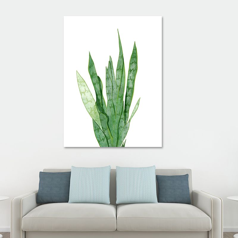 Botanic Canvas Print Rustic Trendy Leaf Painting Wall Art Decor in Green for Home