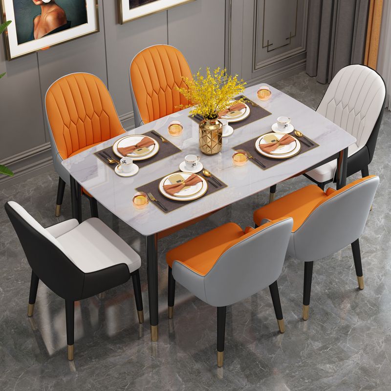 Ensemble de chaises scandinaves en métal, avec bras arrière solide, chaise de cuisine et de salle à manger