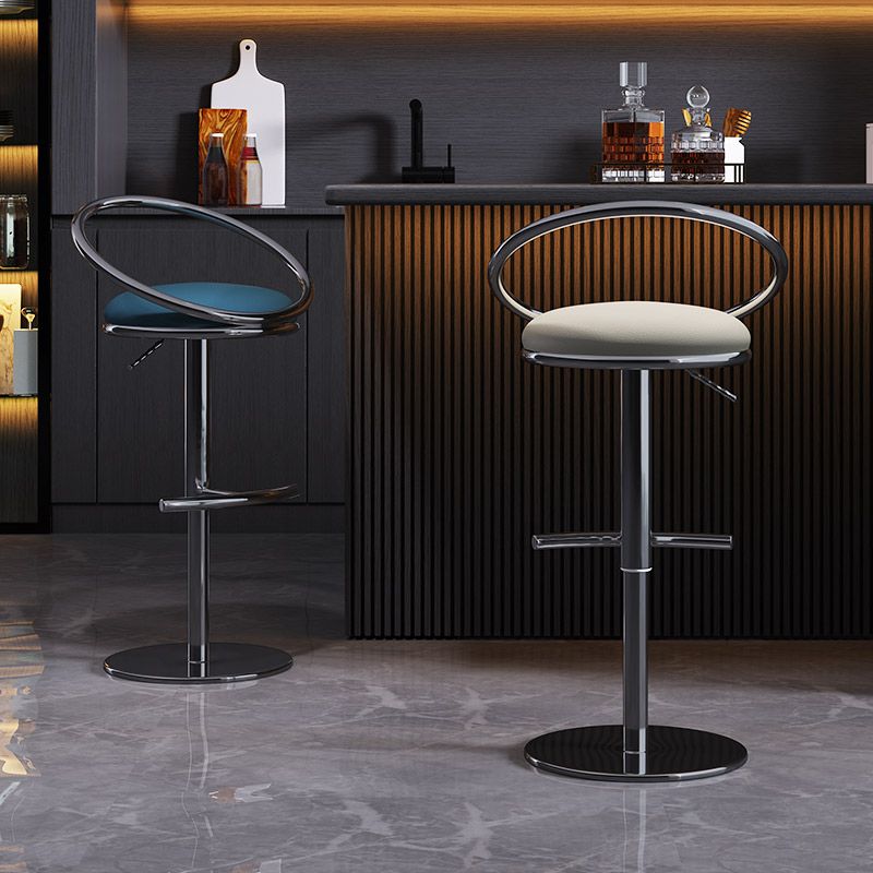 Industrial Style Adjustable Bar Stool Low Back Counter Bar Stool for Home