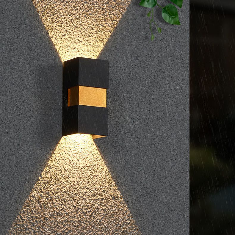 Luces de apliques de pared rectangulares de 2 luces Estilo contemporáneo de lavadora de pared de metal