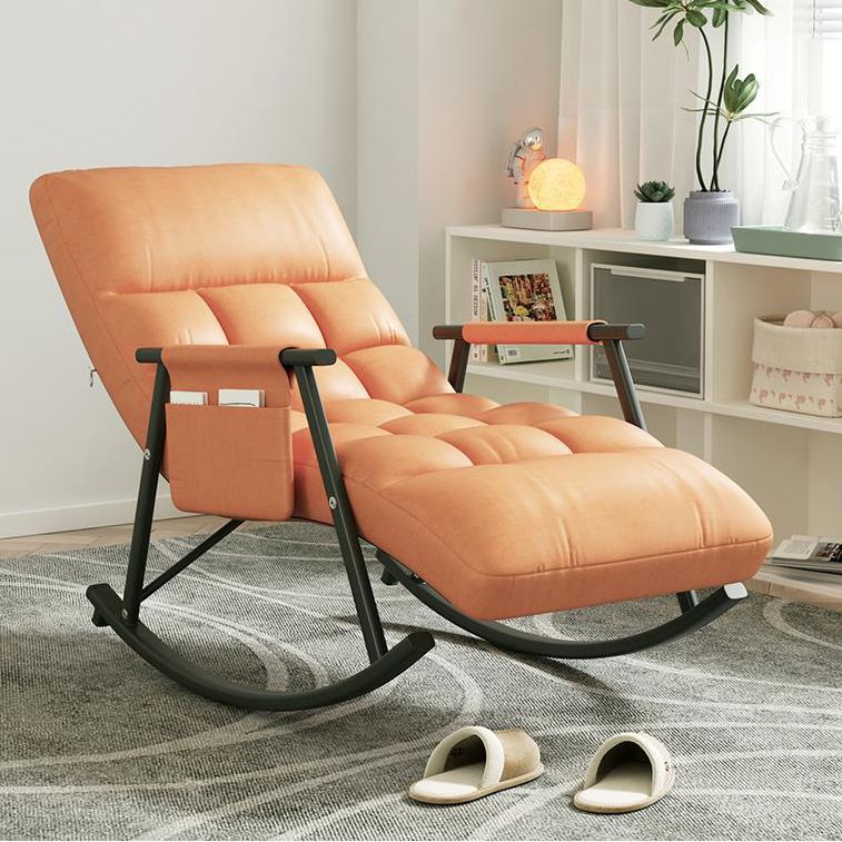 Single Leisure Modern Lazy Sofa Chair Iron Base Lounge Rocking Chair for Balcony