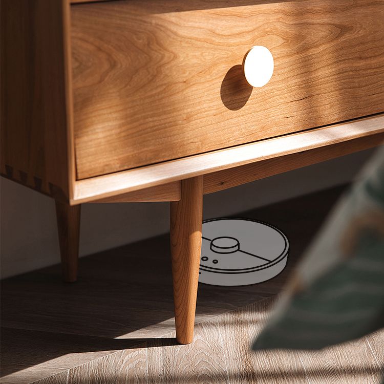 Ultra-Modern Horizontal Double Dresser Pine Storage Chest Dresser for Bedroom