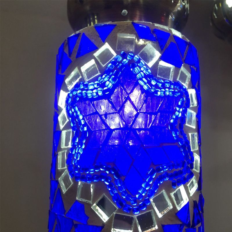 Turkish Style Glass Table Light Vintage Moroccan Desk Lamp Fixture for Bedside