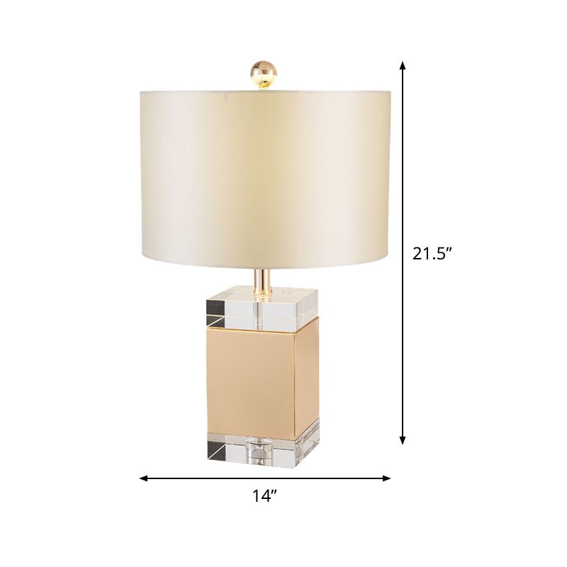 1 la tête de la tête de chambre à coucher simplicité lampe de nuit blanche avec une teinte en tissu de cylindre