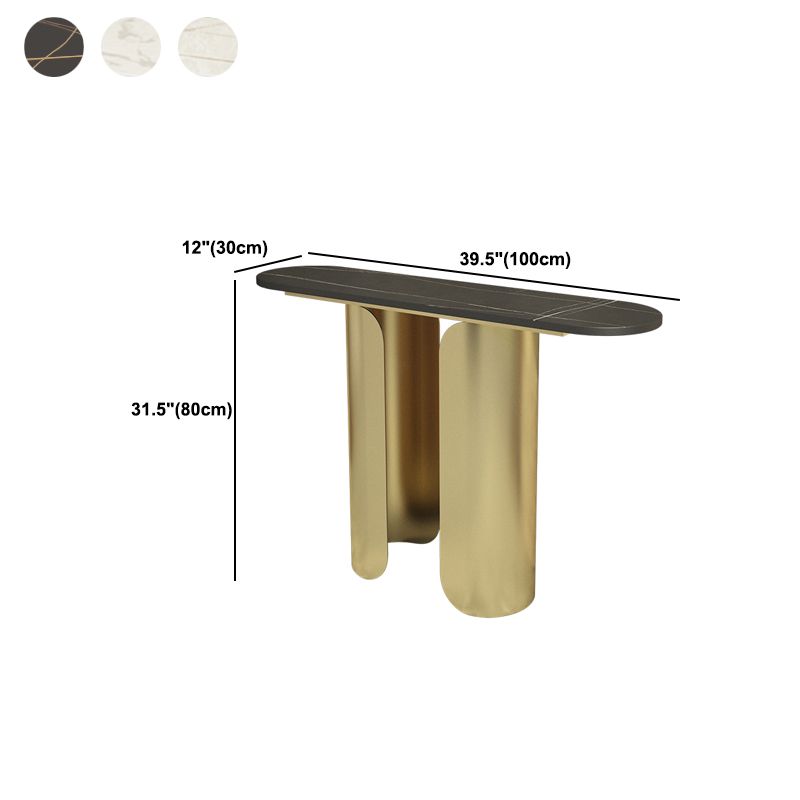 Glam Slate Half Moon Stain Resistant Scratch Resistant End Table