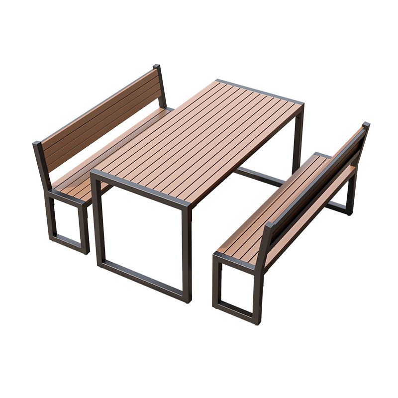 Rectangular Modern Picnic Table 1/3 Pieces Reclaimed Wood Dining Picnic Table