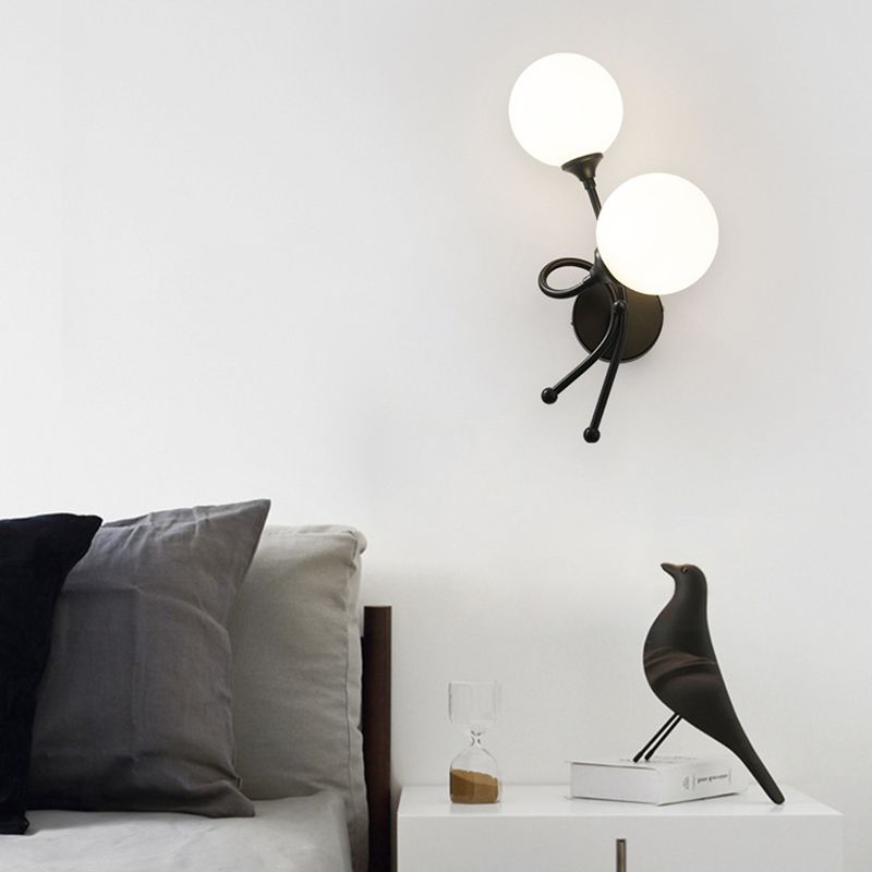 Chambre à coucher simple luminaires d'éclairage en verre blanc éclairage mural