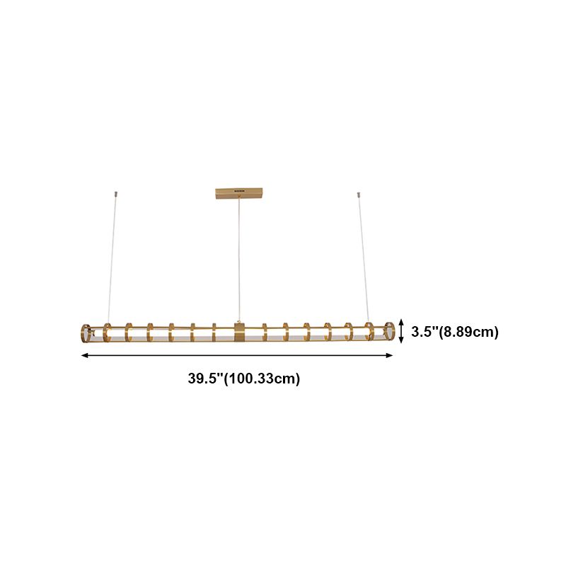 Contemporary Style Linear Hanging Pendant Light Metal 1- Light Pendant Light Fixture