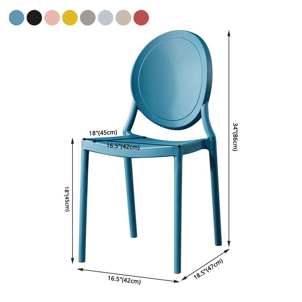 Chaise de salle à manger en plastique de style moderne, chaises latérales empilables à dossier ouvert pour la cuisine