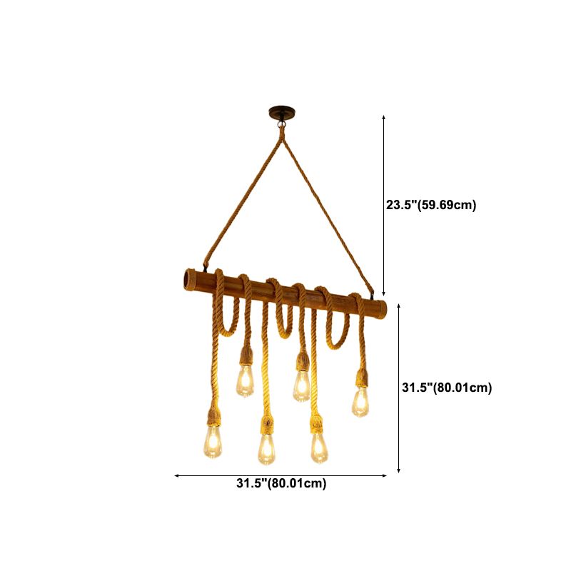 Industrial Pendant Lighting Rope Island Light Fixtures for Restaurant