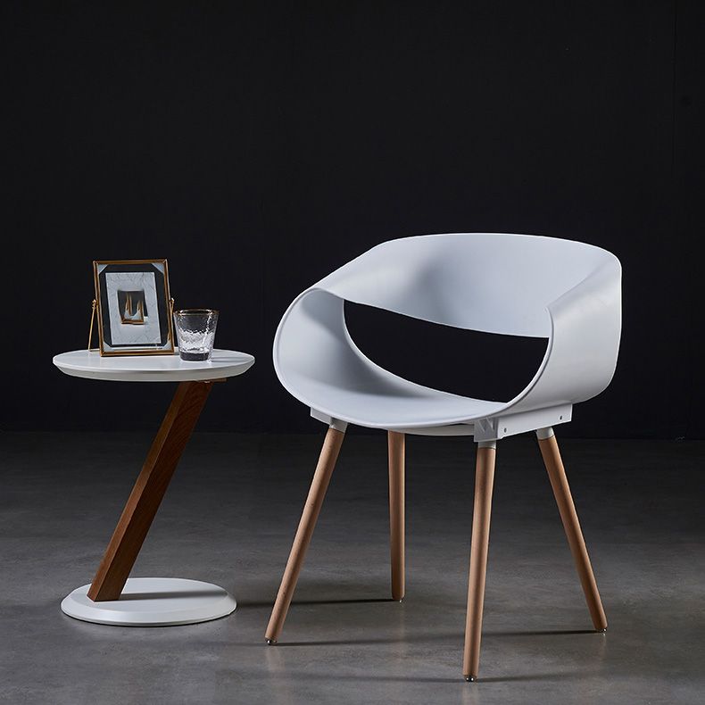 Chaises de salle à manger scandinaves sans accoudoirs avec pieds en bois (Ensemble de 2)
