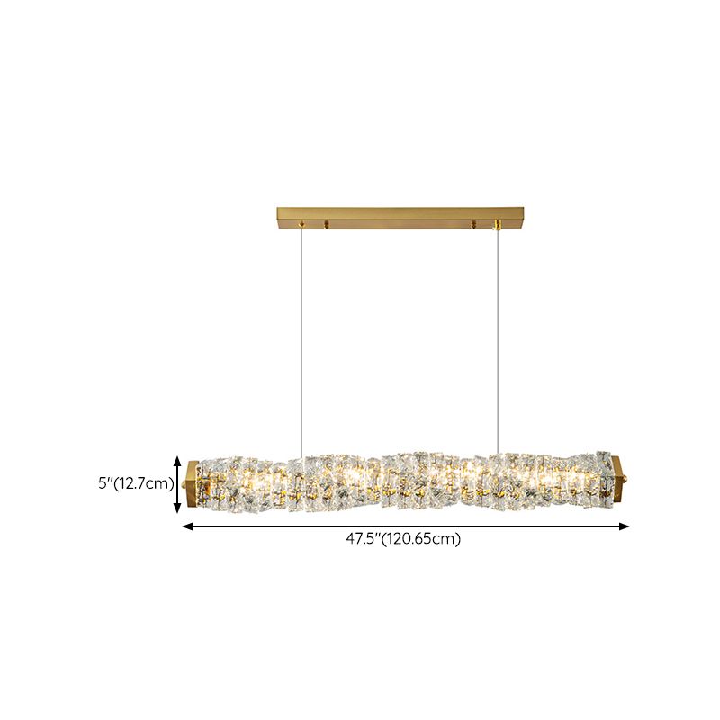 Single Modernism Golden Ceiling Light Crystal LED Kitchen Island Lighting