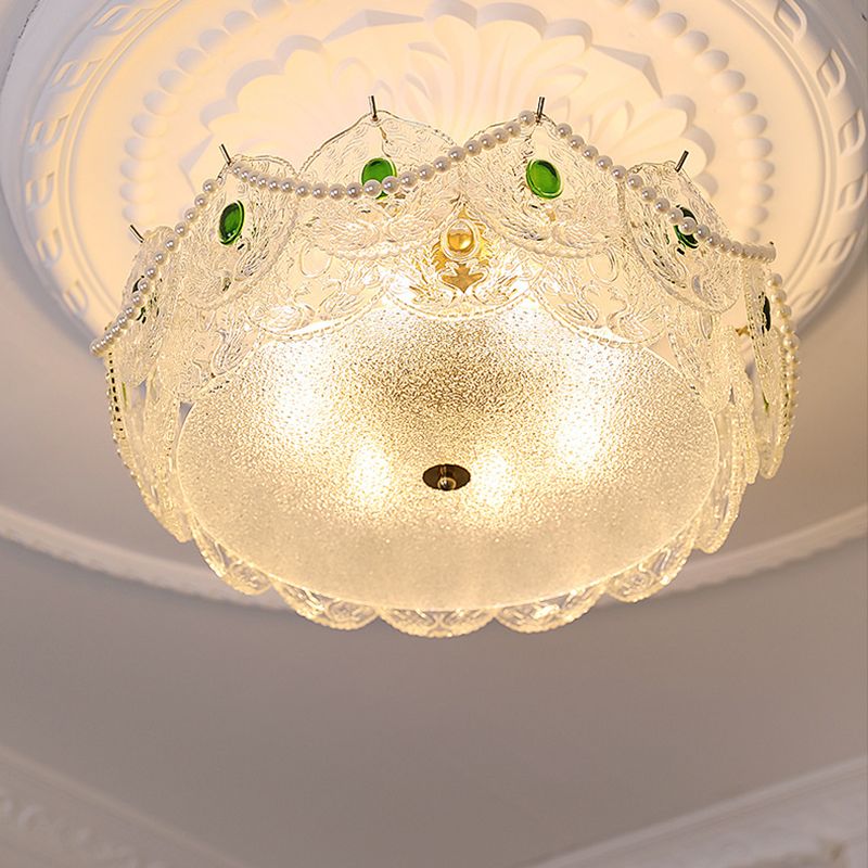 5-Lights Modern Style Flush Mount Glass Ceiling Light for Living Room