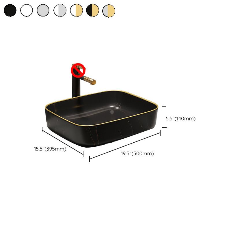 Rectangular Trough Sink Modern Simple Porcelain Trough Bathroom Sink