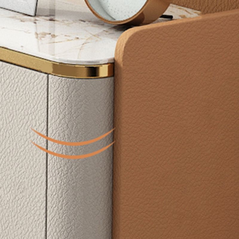 11.7-inch Width Glam Dresser Stone Storage Chest Dresser with 6 Drawers