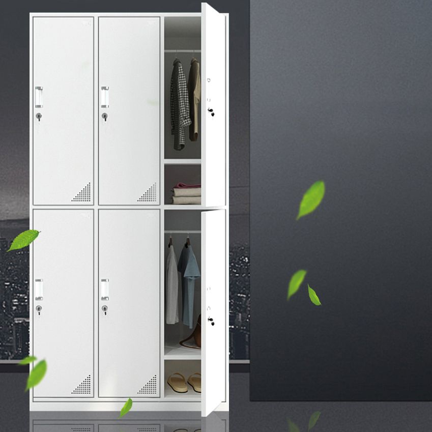 White Metal Cabinet for Bathroom Contemporary Storage Cabinet with Hinged Door