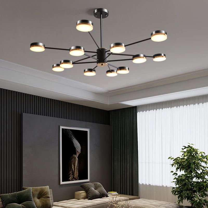 Multi Light Circular Branch Hanging Lights Modern Style Metal Hanging Lighting for Bedroom