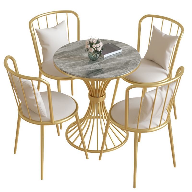 Modern Style Sintered Stone Dining Table Round Pedestal Table for Dinning Room