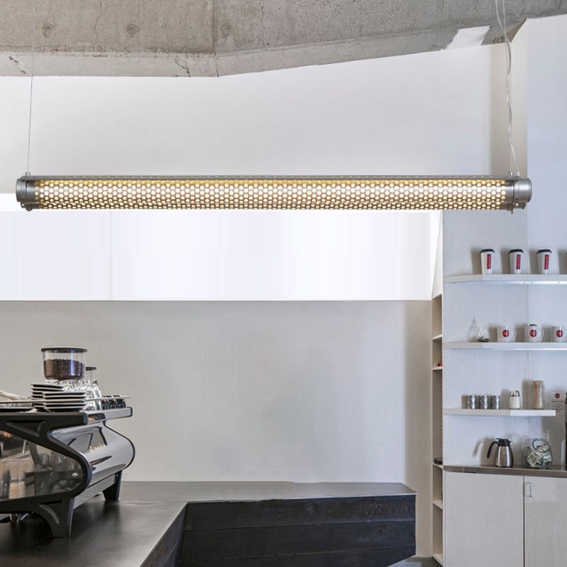 Industrial Metal Pendant Lamp Cylinder Shape Island Light for Living Room