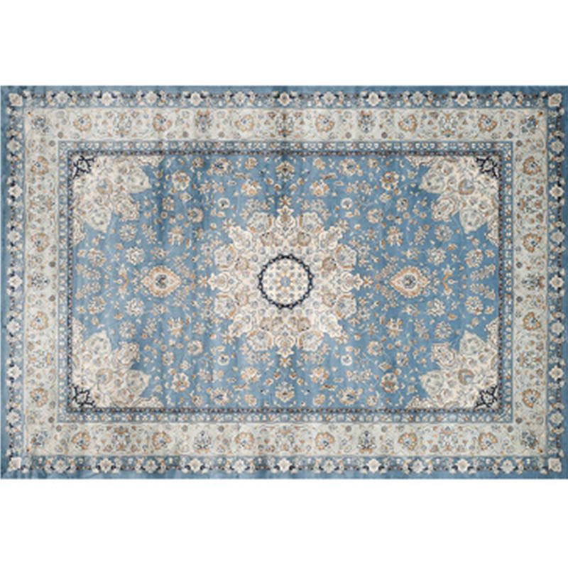 Empire Print Rug Multi Colored Moroccan Rug Polyester Anti-Slip Backing Machine Washable Pet Friendly Rug for Living Room
