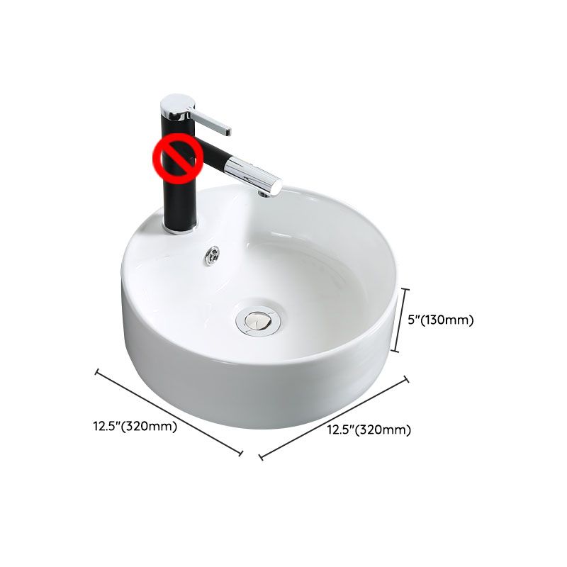 Modern Bathroom Sink Porcelain Rectangle Bathroom Sink in White(Not Including Faucet)
