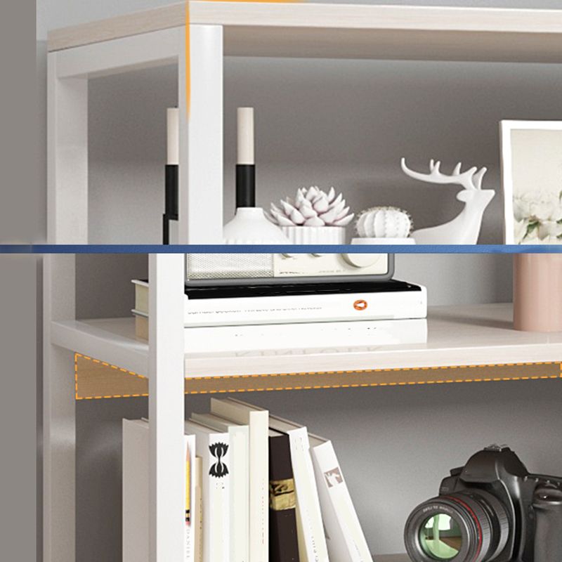 Contemporary Metal and Wooden Book Shelf Open Back Bookshelf for Home Office