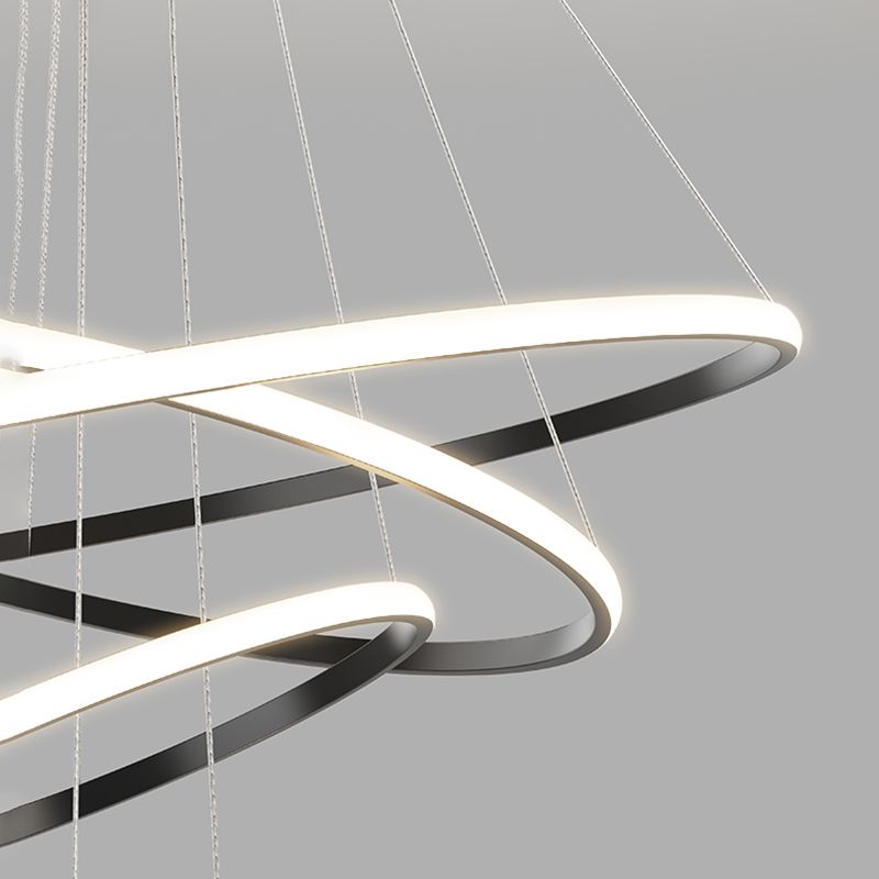 Fissaggi di illuminazione lampadario multi-strato lampada a sospensione moderna con tonalità acrilica bianca