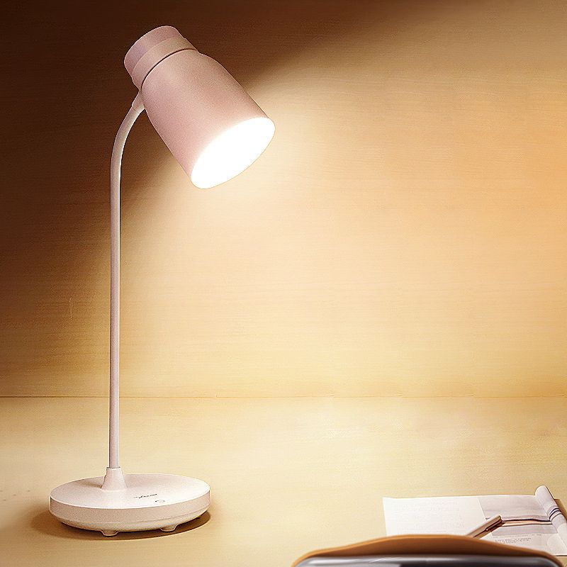 3-Gears Adjustable LED Table Lamp Warm White Light Nordic Macaroon Style Desk Light with Mini Night Light Design