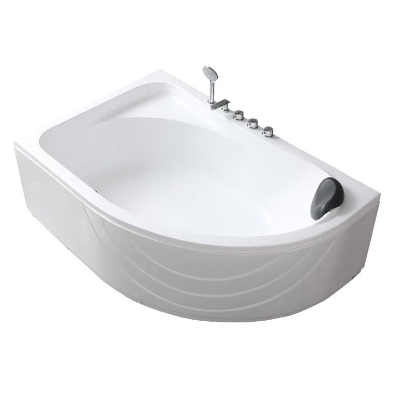 Modern White Corner Bath Acrylic Center-Back Soaking Bathtub