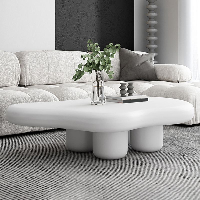 Nordic Irregular 4 Legs Coffee Table 11.8" H Wood Cocktail Table