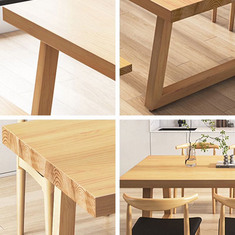 Modern Dining Set 1/2/3/4/5/7 Pcs Solid Wood Dining Table and Chairs