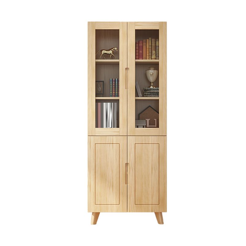 Wooden Natural Standard Bookcase Contemporary Closed Back Bookshelf